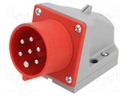 Connector: AC supply 3-phase; socket; male; 16A; 400VAC; IEC 60309