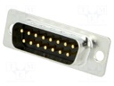 D-Sub; PIN: 15; socket; male; turned contacts; straight; THT