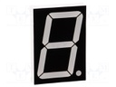 Display: LED; 7-segment; 38.1mm; 1.5"; No.char: 1; green; 15mcd