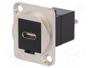 Adapter; USB C socket-front,USB C plug-back; FT; USB-C; metal