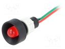 Indicator: LED; recessed; 24VDC; 24VAC; Cutout: Ø13mm; IP40; plastic