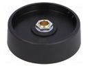 Knob; without pointer; polyamide; Shaft d: 6mm; Ø50x16mm; black