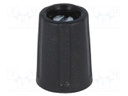 Knob; without pointer; ABS; Shaft d: 4mm; Ø10.5x14mm; black