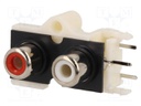 Socket; RCA; female; double deck; angled 90°; THT; No.of sockets: 2