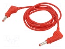 Test lead; 19A; banana plug 4mm,both sides; Len: 1.5m; red