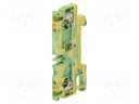 Splice terminal: rail; 2.5mm2; ways: 1; terminals: 2; yellow-green