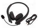 Bluetooth headphones with microphone; black; USB C; 20÷20000Hz