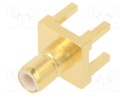 Socket; SMB; male; straight; 50Ω; THT; teflon; gold-plated