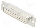D-Sub; socket; female; on PCBs; THT; Locking: screws; 5A