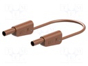 Test lead; 19A; banana plug 4mm,both sides; Urated: 1000V; brown