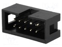 Socket; IDC; male; PIN: 10; straight; THT; gold-plated; 2.54mm