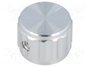 Knob; with pointer; aluminium; Shaft d: 6.35mm; Ø20x15mm; silver