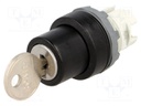 Switch: rotary with key; Stabl.pos: 3; 22mm; black; Illumin: none