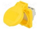 Connector: AC supply; socket; 2P+PE; 250VAC; 16A; yellow; PIN: 3
