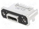 Socket; USB C; THT; PIN: 24; straight; IP67; gold-plated; M2,5