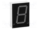 Display: LED; 7-segment; 20.32mm; 0.8"; No.char: 1; green; 3÷10.5mcd