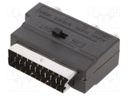 Mini DIN socket 4pin,RCA socket x3,SCART plug; black