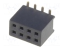 Socket; pin strips; female; PIN: 8; straight; 1.27mm; SMT; 2x4; 1A