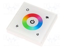 LED controller; Channels: 3; 12A; 86x86x36mm; white; Uout: 12/24VDC