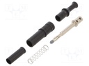 Plug; 4mm banana; 36A; black; insulated; 80.4mm; nickel plated