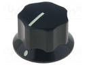 Knob; with pointer; bakelite; Shaft d: 6mm; Ø21x15mm; black