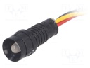 Indicator: LED; recessed; 230VAC; Cutout: Ø11mm; IP40; 300mm leads