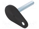 Foot of pin; Base dia: 60mm; M16; steel; Plunger length: 100mm