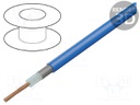 Wire: coaxial; RG58; 1x0,5mm2; stranded; Cu; 0.5mm2; PVC; blue; 100m