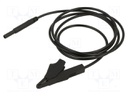 Test lead; 10A; banana plug 2mm,aligator clip; insulated; Len: 1m