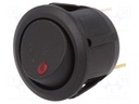 ROCKER; SPST; Pos: 2; OFF-ON; 20A/14VDC; red; LED 14VDC,point; 50mΩ