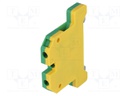 Splice terminal: rail; 4mm2; ways: 1; terminals: 2; yellow-green