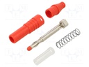 Plug; 4mm banana; 32A; 30VAC; 60VDC; red; insulated; 2.5mm2; 69mm