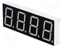 Display: LED; 7-segment; 20.32mm; 0.8"; No.char: 4; red; 11mcd