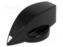 Knob; with pointer; thermoplastic; Shaft d: 6mm; Ø23x16mm; black
