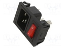 Connector: AC supply; socket; male; 16A; 250VAC; IEC 60320; C20 (I)