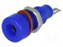 Socket; 4mm banana; 10A; 60VDC; blue; nickel plated; insulated