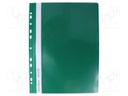 Document wallet; A4; green; V: with holes; Mat: PVC
