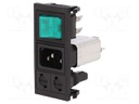 Connector: AC supply; socket; male; 10A; 250VAC; IEC 60320