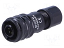 Plug; male; SA6; PIN: 5; IP67; 3.5÷4mm; 3A; soldering; for cable; 30V
