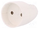 Connector: AC supply; socket; Layout: 2P; Type: round; white; 250VAC