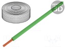 Wire; stranded; Cu; 1x0,14mm2; PVC; green; 60V; -10÷85°C; 10m