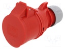 Connector: AC supply 3-phase; socket; female; 16A; 400VAC; IP44