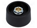 Knob; without pointer; polyamide; Shaft d: 6mm; Ø31x16mm; black