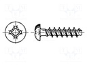 Screw; for plastic; 2,2x10; Head: button; Phillips; steel; zinc