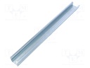 DIN rail; steel; W: 35mm; H: 15mm; L: 315mm; for enclosures