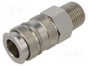 Quick connection coupling; straight; max.35bar; Seal: NBR rubber