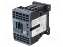 Contactor: 3-pole; NO x3; Auxiliary contacts: NC; 24VDC; 7A; 3RT20