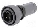 Connector: circular; plug; male; PIN: 3; internal bayonet,bayonet