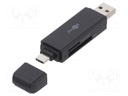 Card reader: external; USB A,USB C; USB 3.0; Communication: USB