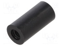 Spacer sleeve; cylindrical; polyamide; M2,5; L: 10mm; Øout: 5mm